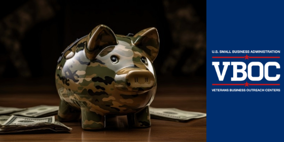 Camo Piggy Bank representing securing funding